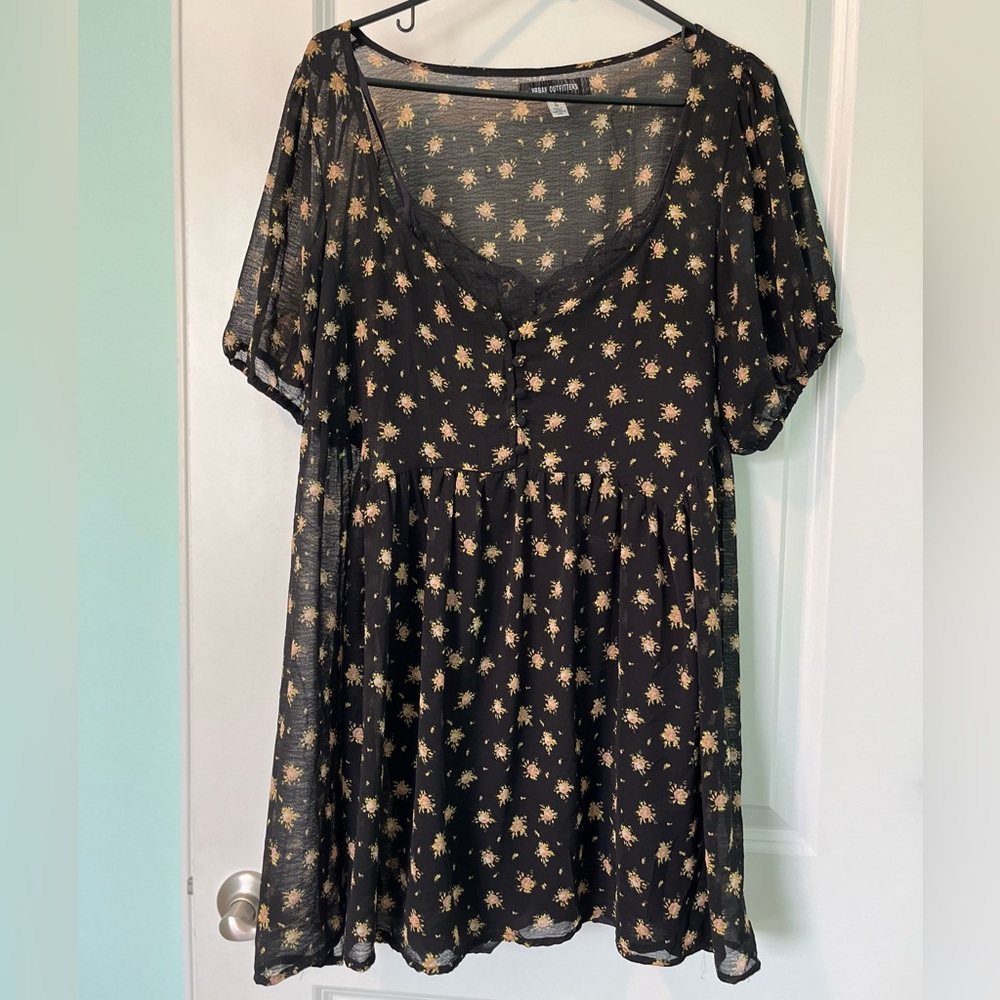 Urban outfitters black floral dress